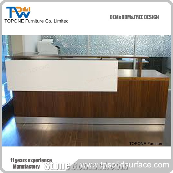 Surface Reception Counter Artificial Stone Front Desk