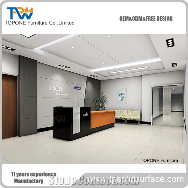 Surface Reception Counter Artificial Stone Front Desk