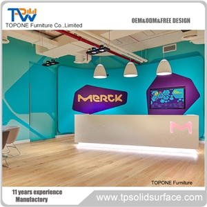 Surface Straight Shape Office Counter Design Front Desk