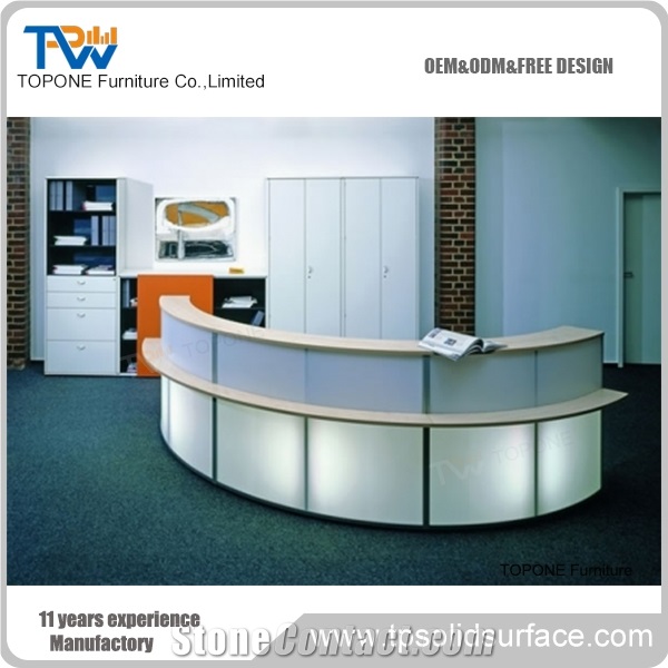 White and Orange Modern Reception Counter