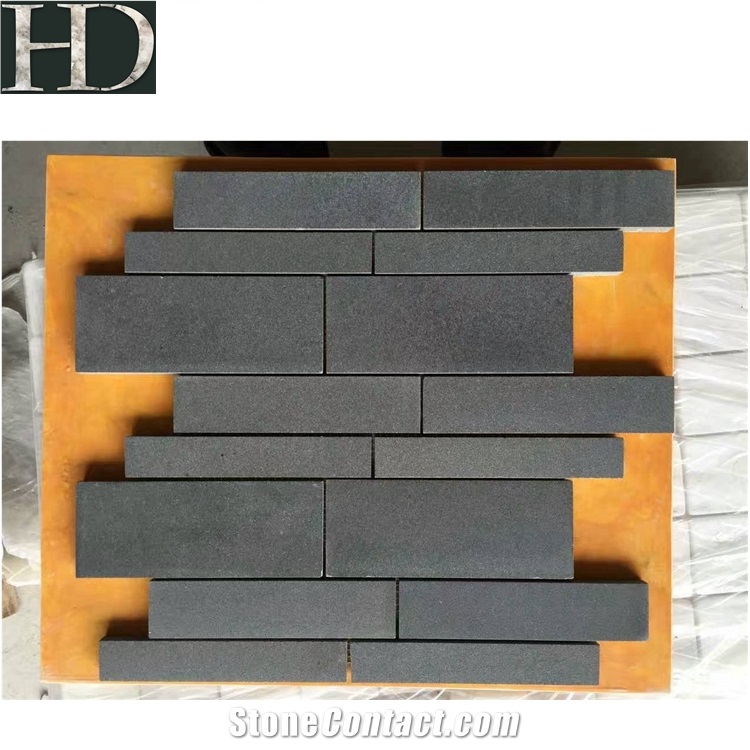 China Basalt Stone Natural Andesite Hainan Grey Mosaic Floor Tile