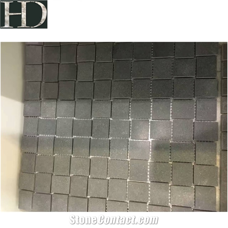 China Basalt Stone Natural Andesite Hainan Grey Mosaic Floor Tile