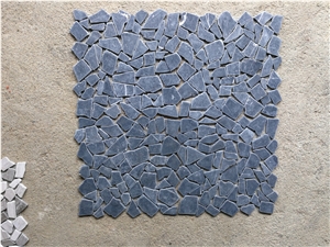 Nero Marquina Marble Tumble Finished Mosaic , Black Marble Mosaic