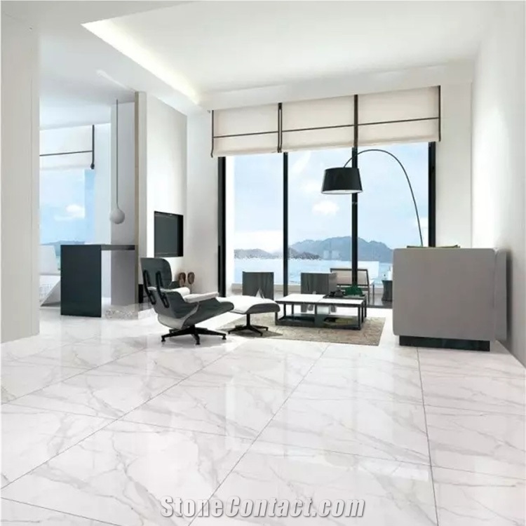 Carrara White Marble Looks Bathroom Design Polished Porcelain Tiles 32x32 From China Stonecontact Com