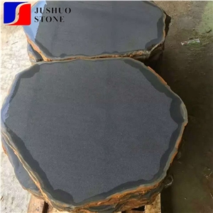 China Hannan Factory Black Basalt Stone Tile for Patio Path Decoration