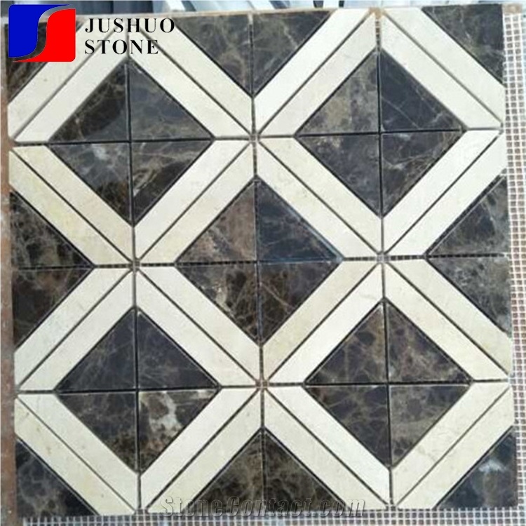 Cream Marfil Marble with Mixed Color Mosaic for Kitchen, Wall, Floors