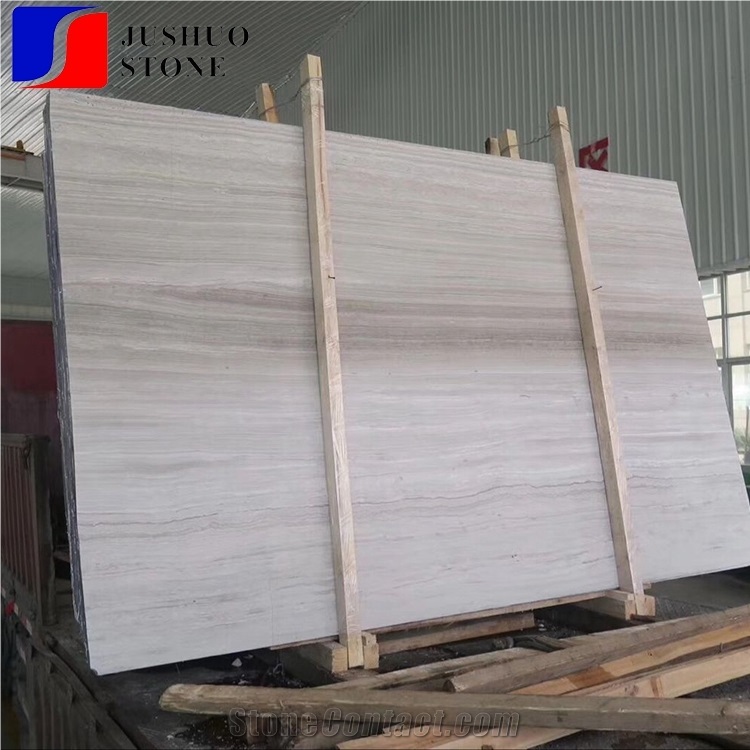 Putin Wood,White Wooden Veins/Grains Marble Slab for Pool Wall Capping