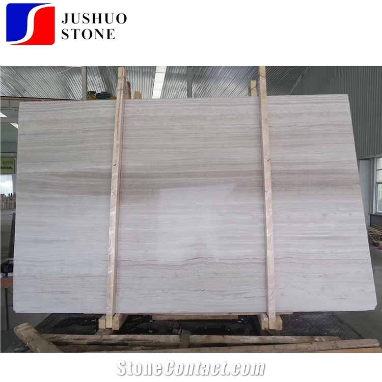 White Wood Grain Marble Slabs&Tiles for Wall Cladding,Flooring Covers