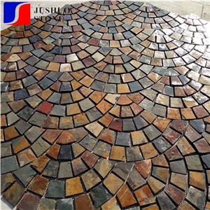 Xiamen Durable Natural Rusty Slate Wall Mesh Backed Pavers