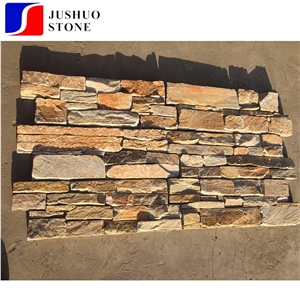Yellow/Golden/Beige Culture Slate Stacked Stone for Wall Cladding