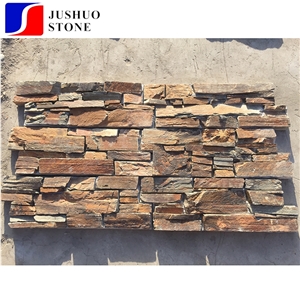 Yellow/Golden/Beige Culture Slate Stacked Stone for Wall Cladding