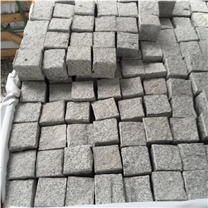 Cheap Flamed White Granite G603 for Paving Small Cube Stone