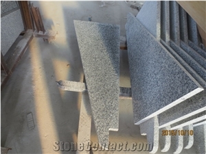 Flamed Surface G603 Light Grey Granite Steps, Risers