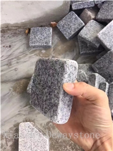 G654 Granite Dark Grey Flamed,Sawn Cut Paving /Cube Building Stone