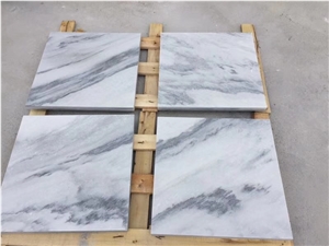 Blue Sky White China Marble Wall Panel Tile,Machine Cutting Slabs Floor Cover Interior