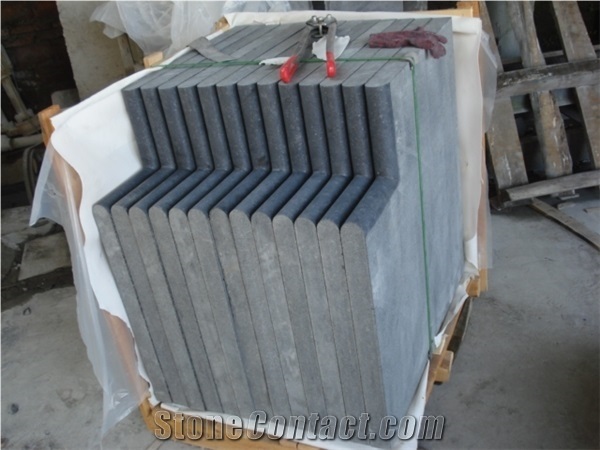 China Black Basalt L Shaped Swimming Pool Coping Paver,Flooe Stepping Exterior Stone for Custom