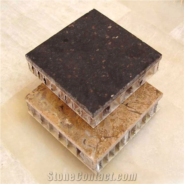 Dark Emperador Marble Honeycomb Stone Panel Slab Lightweight Hotel Floor Paving