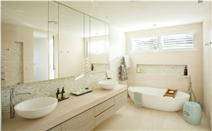 Moca Cream Limestone Bathroom Countertops,Bath Top,Beige Stone Vanity Top Hotel Project Customized Gofar