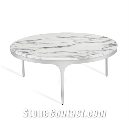 Modern Djungle Arabescato Carrara Marble Tabletop,Interior Stone Furniture