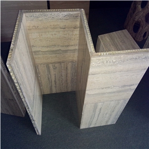 Silver Travertine Lightweight Honeycomb Stone Panel Tile,Wall Cladding