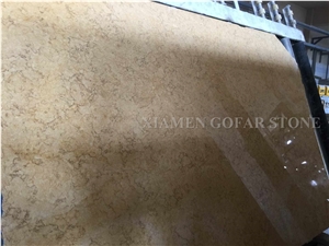Sunny Beige Marble Panel Wall Tiles,Egypt Cream Machine Cutting Slab Floor Pattern