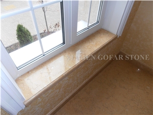 Sunny Marble Beige Stone Stair Risers Floor Covering,Interior Villa Sraircase