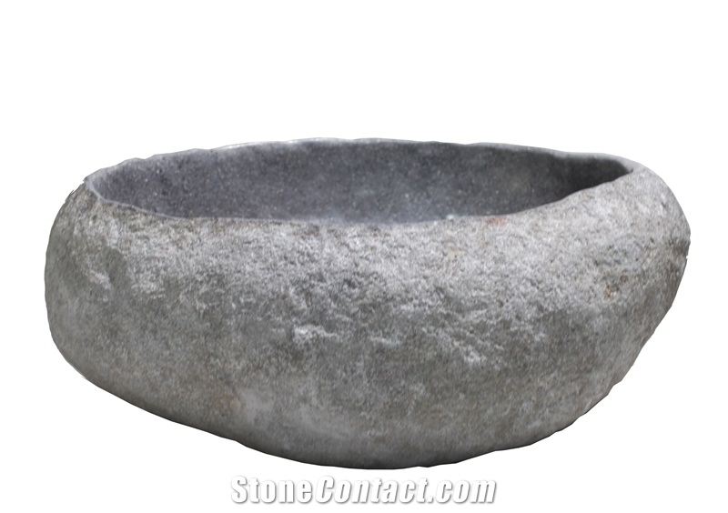 Indonesia Natural River Stone Wash Basin Without Edging for Bathroom