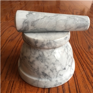 Natural Marble Mortar and Pestle