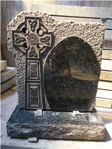 Blue Pearl Granite Customized Design Cross Headstone