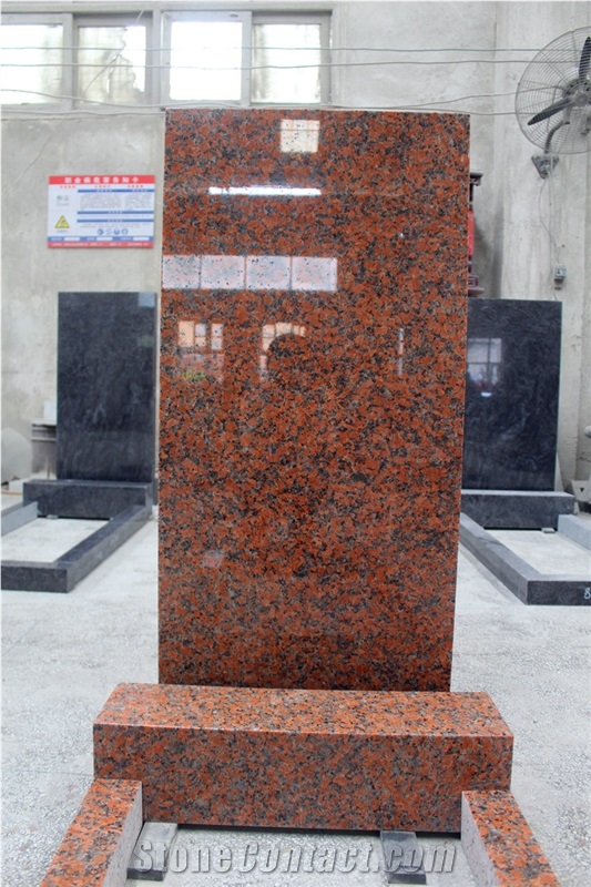Indian Red Classical Upright Tombstone
