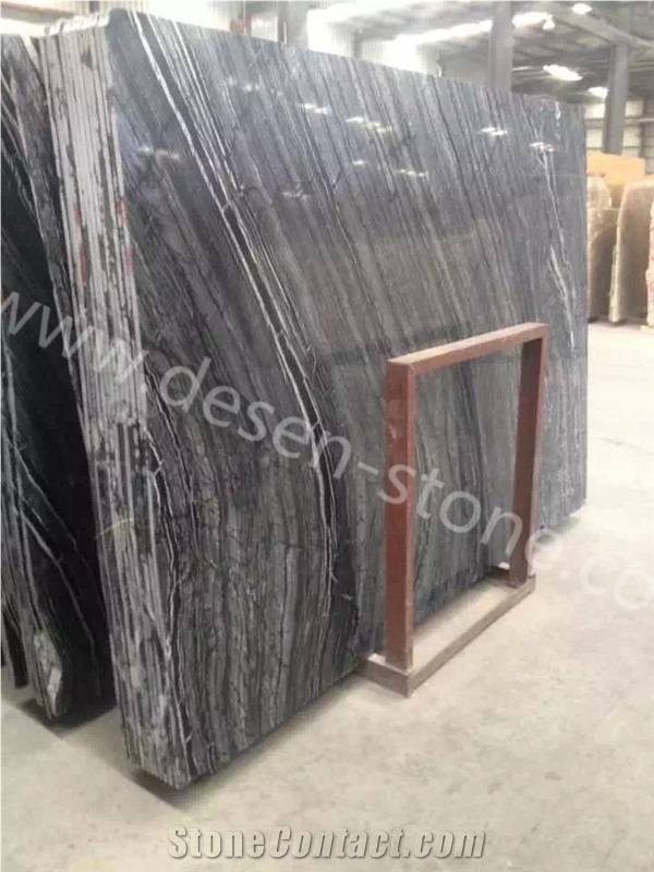 Ancient Wood Zebra/Silver Wave Brown Marble Stone Slabs&Tiles Patterns