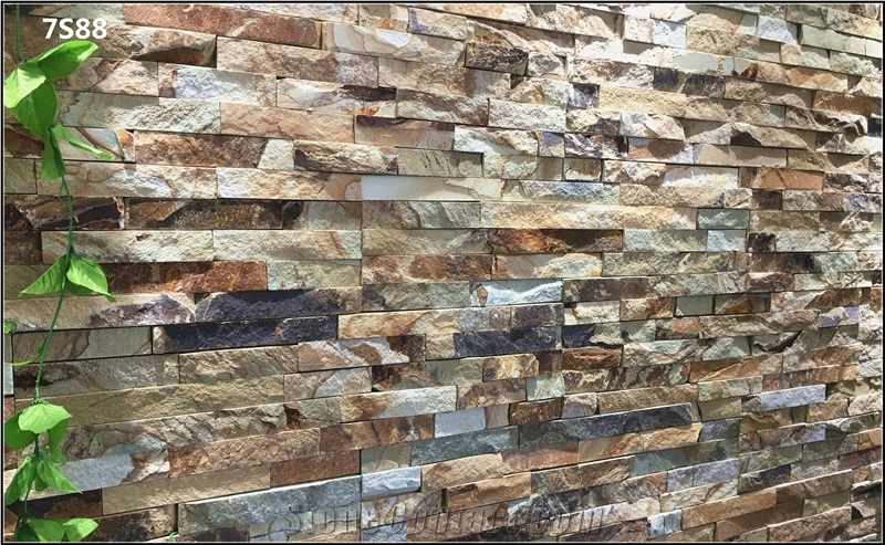 Stacked Stone Panel,Desert Rusty,Natural Slate,Wall