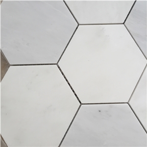 High Quality White Marble Stone Hexagon Mosaic Floor Tiles Kitchen