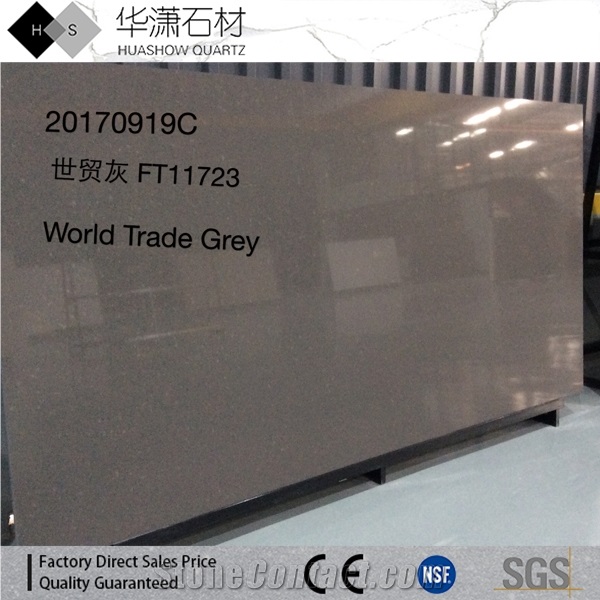 High Quality World Trade Grey Aritificial Quartz Stone Tiles and Slabs