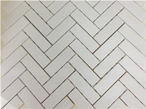Popular White Marble Colors Living Room Herringbone Mosaic Floor Tiles