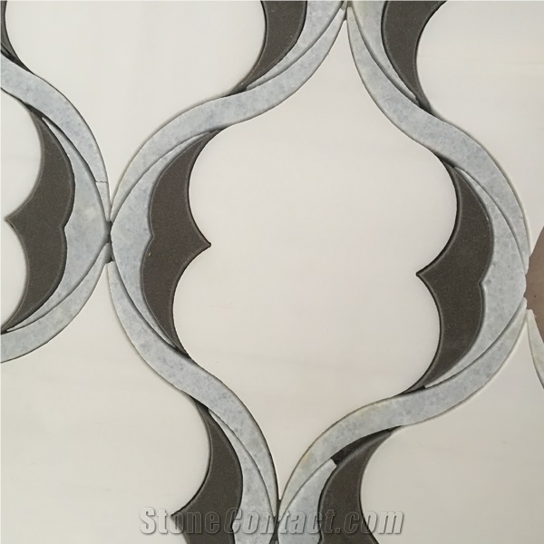 White Grey Black Marble Colors Floor Pattern Mosaic Tiles