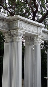 Limestone Columns, White Limestone Capitals