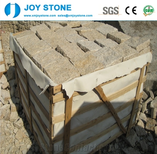 Cheap G682 Yellow Rusty Granite Cube Stone Pavers Wholesale Online