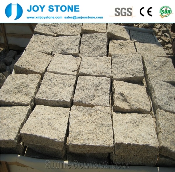 Cheap G682 Yellow Rusty Granite Cube Stone Pavers Wholesale Online