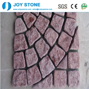 Excellent Quality China Dayang Red Porphyry Flamed Granite Cobbles Mat