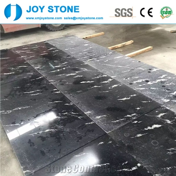 Wholesale Polished Black Snowflake Granite Slab Price Factory