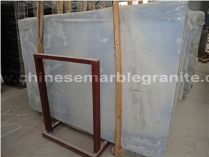 China Natrual Blue Sky Mountain Veins White Marble Wall Covering Tiles