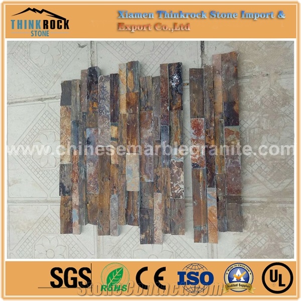 Chinese Hot Sale Rusty Grey Mixed Brown Ledge Thin Brick Veneer