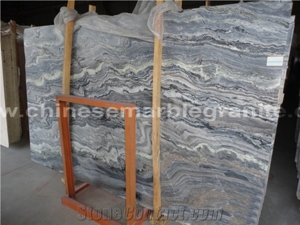 Chinese Natural Natural Hills and Clouds Blue Marble Marble Slabs