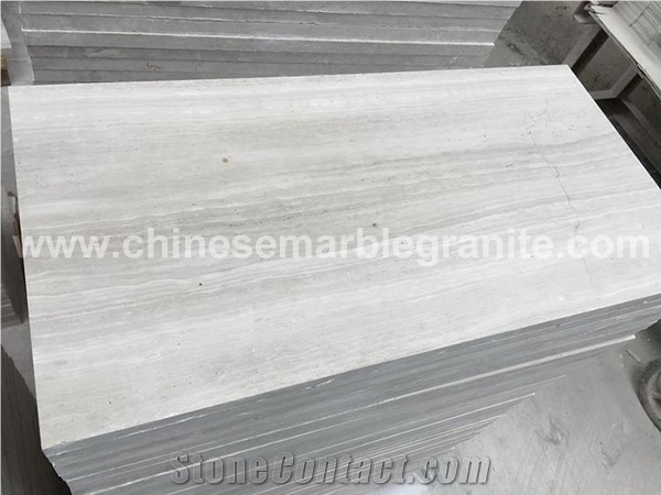Costlower Natural Grey Veins Wooden White Marble Wholesale Marble Tile