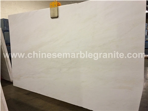 Diy-Friendly Small Yellow Woolen Yarn Veins White Marble Wall Tiles