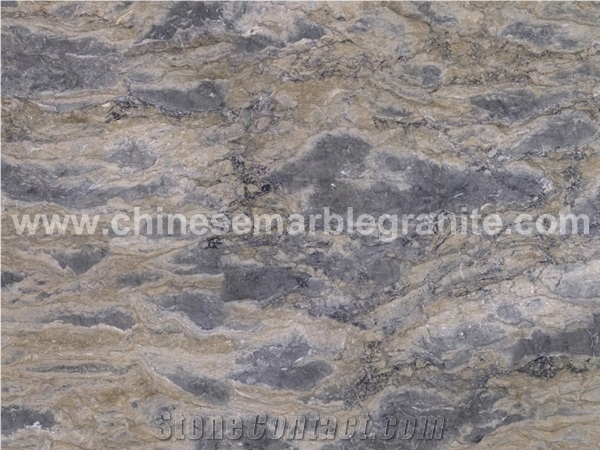 Natural Blue Small Flower Beige Yellow Marble Marble Floor Tile