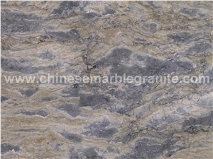 Natural Blue Small Flower Beige Yellow Marble Marble Floor Tile