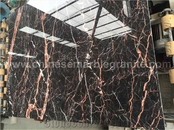 Prestige Cuckoo Red Veins Black Marble Wall Tiles