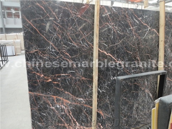 Prestige Cuckoo Red Veins Black Marble Wall Tiles From China